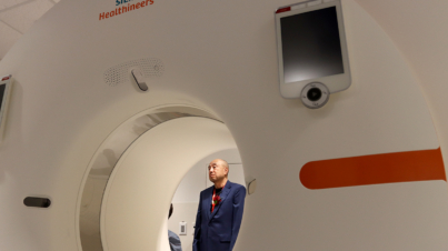 MARIO BARTEL/FRESHET NEWS
Jack Gin checks out a CT scanner in the new GinETIC imaging centre in Royal Columbian Hospital's new emergency department.